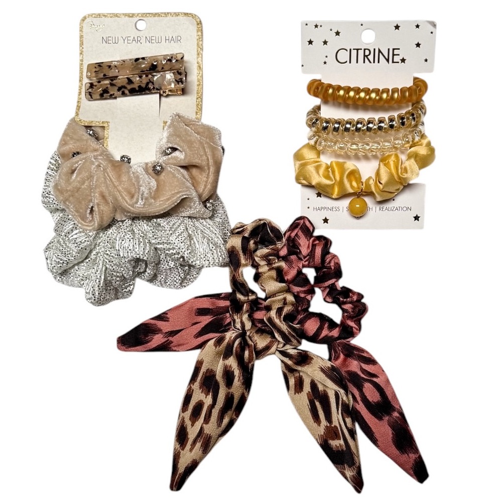 Nordstrom Hair Accessories Bundle Of 3 Scrunchies, Hair Ties, & Clips